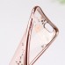 iPhone 6 6s Plus 5.5 - Secret Garden Floral and Butterfly Bling Rhinestone Electroplated Clear Soft TPU Protective Phone Cover Case - Rose Gold and White Flower